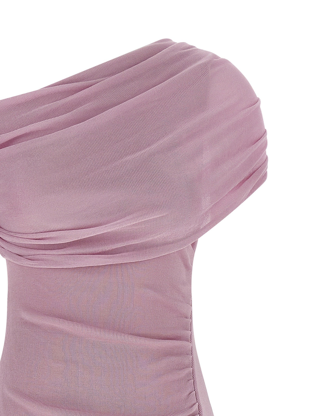 self-portrait Pink Cotton Draped Knit Midi Dress Blue, view 3