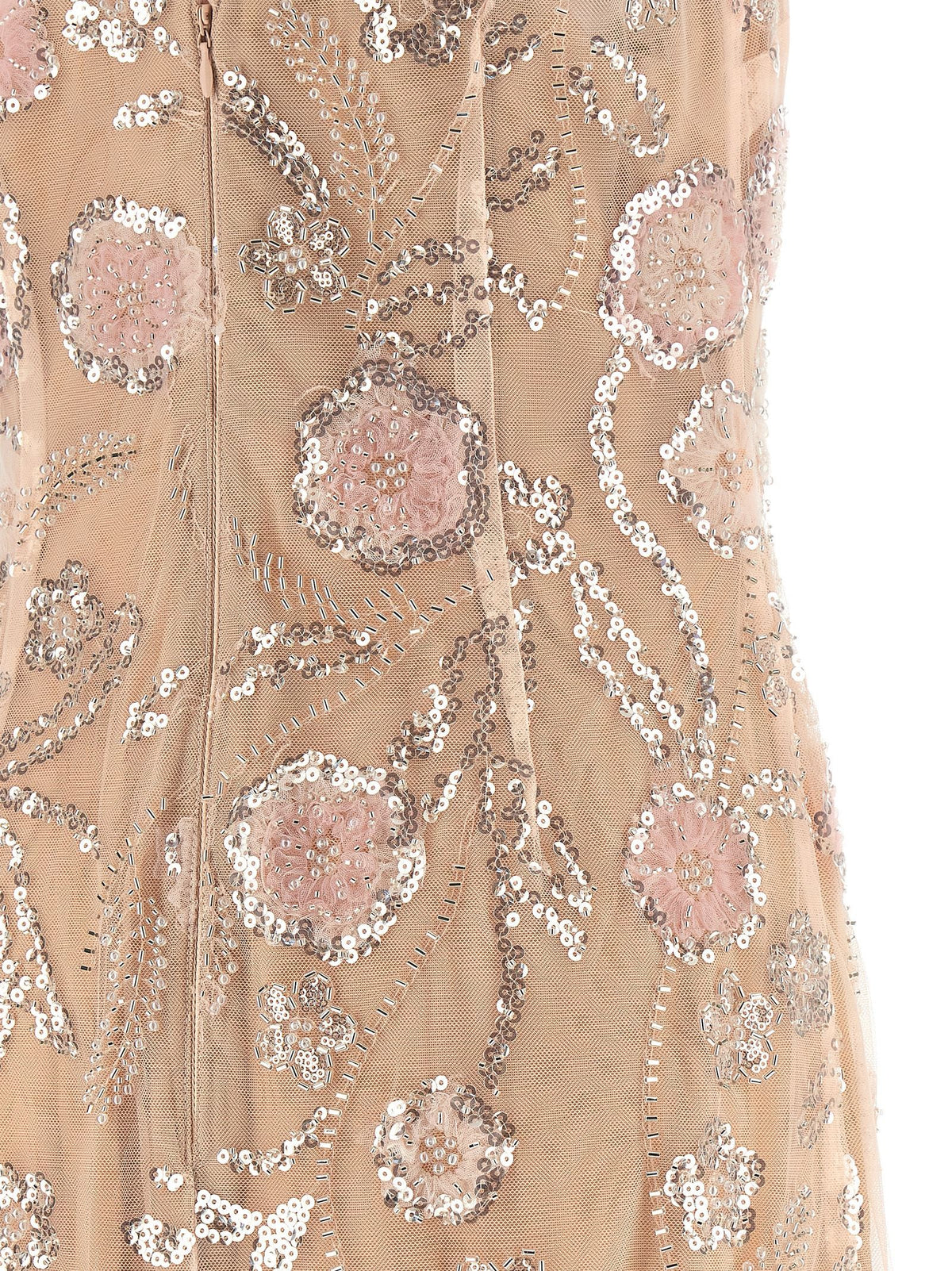 self-portrait Pink Flower Sequin Embellished Midi Dress Blue, view 4