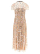 self-portrait Pink Flower Sequin Embellished Midi Dress Blue, view 2