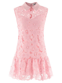 self-portrait Pink Lace Collared Dress Blue