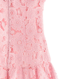 self-portrait Pink Lace Collared Dress Blue