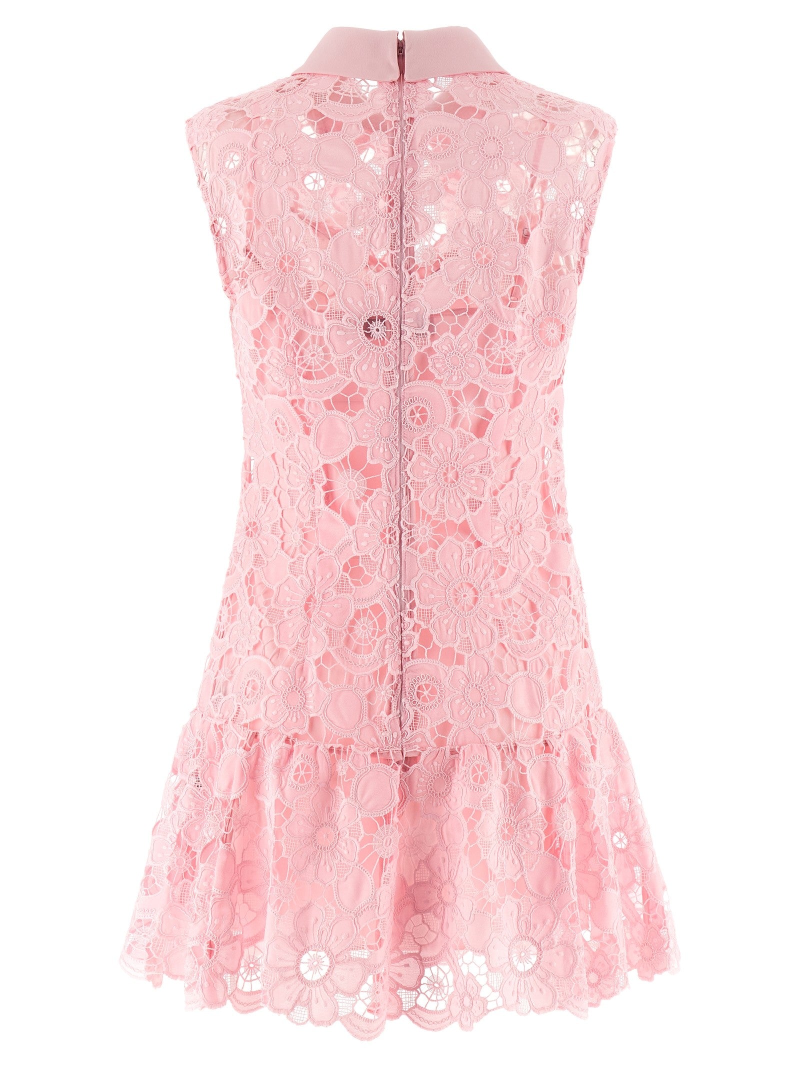 self-portrait Pink Lace Collared Dress Blue