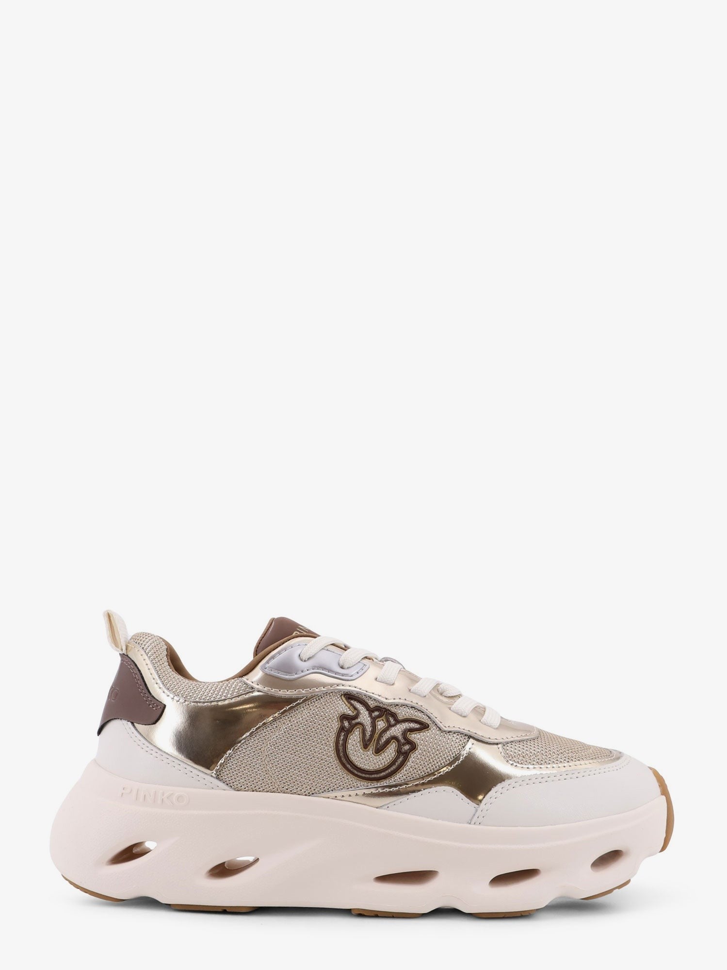 Pinko Women's Pink Leather Sneakers Beige Pinko