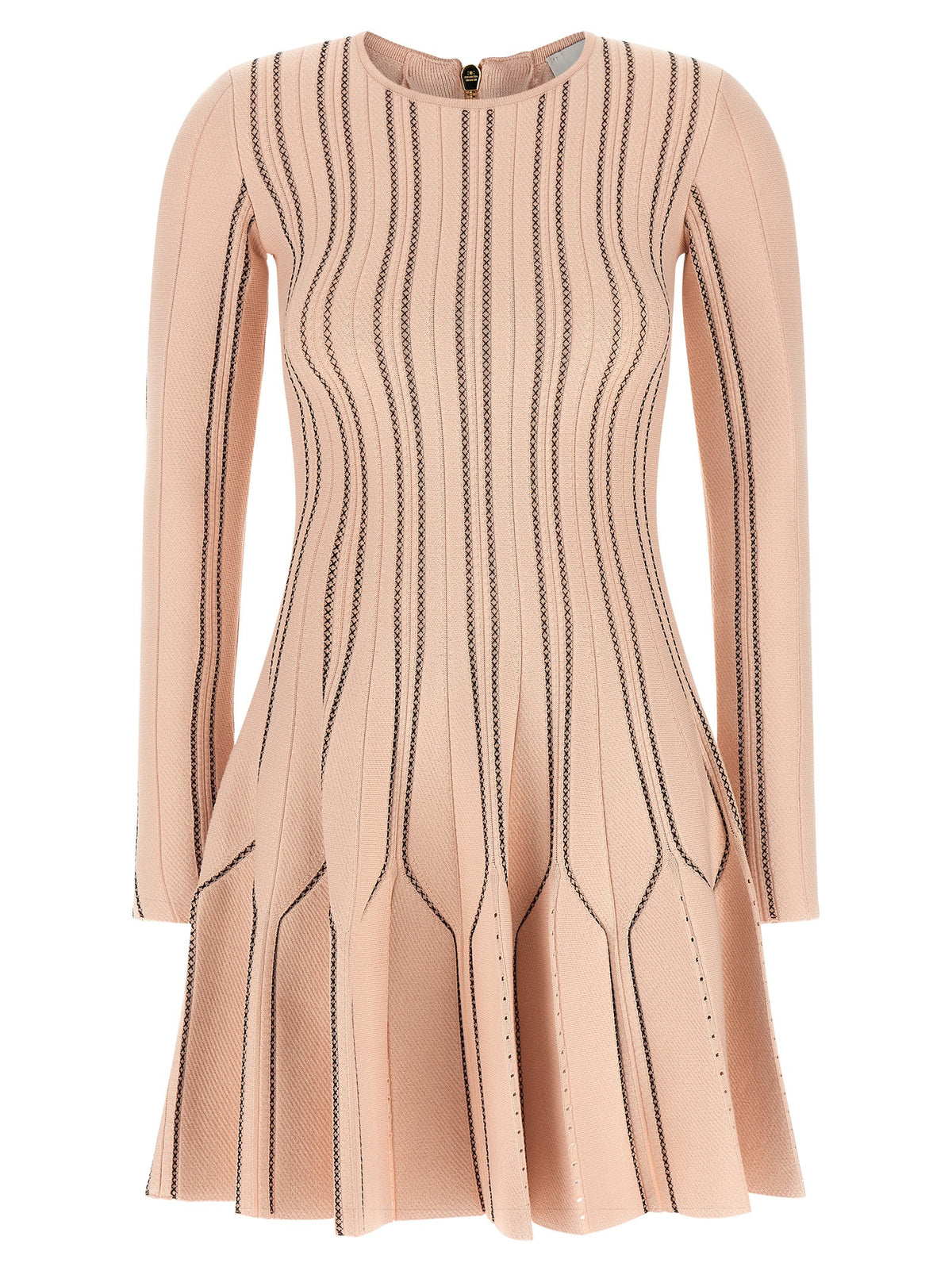 Elisabetta Franchi Pink Origami Knit Dress Blue