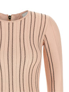 Elisabetta Franchi Pink Origami Knit Dress Blue