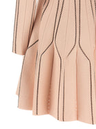 Elisabetta Franchi Pink Origami Knit Dress Blue