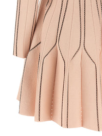Elisabetta Franchi Pink Origami Knit Dress Blue