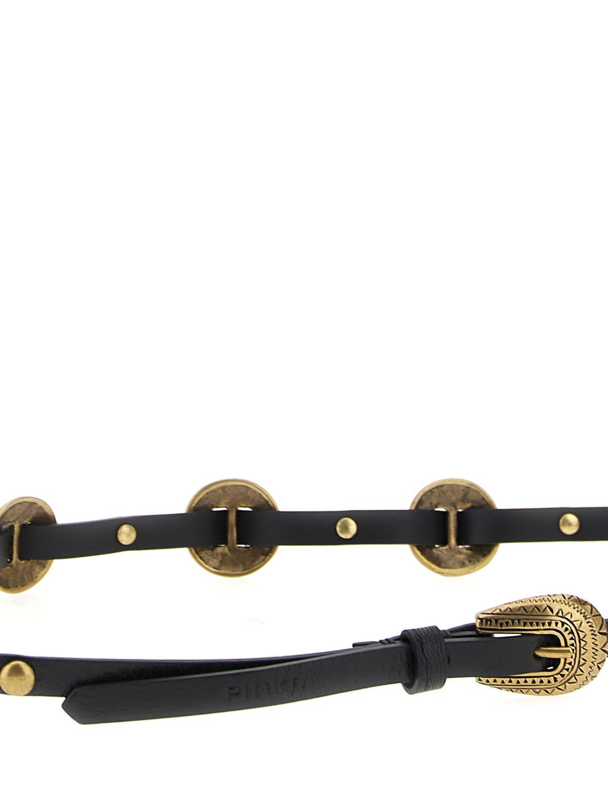 Pinko Engraved Plaque Belt Black, view 3