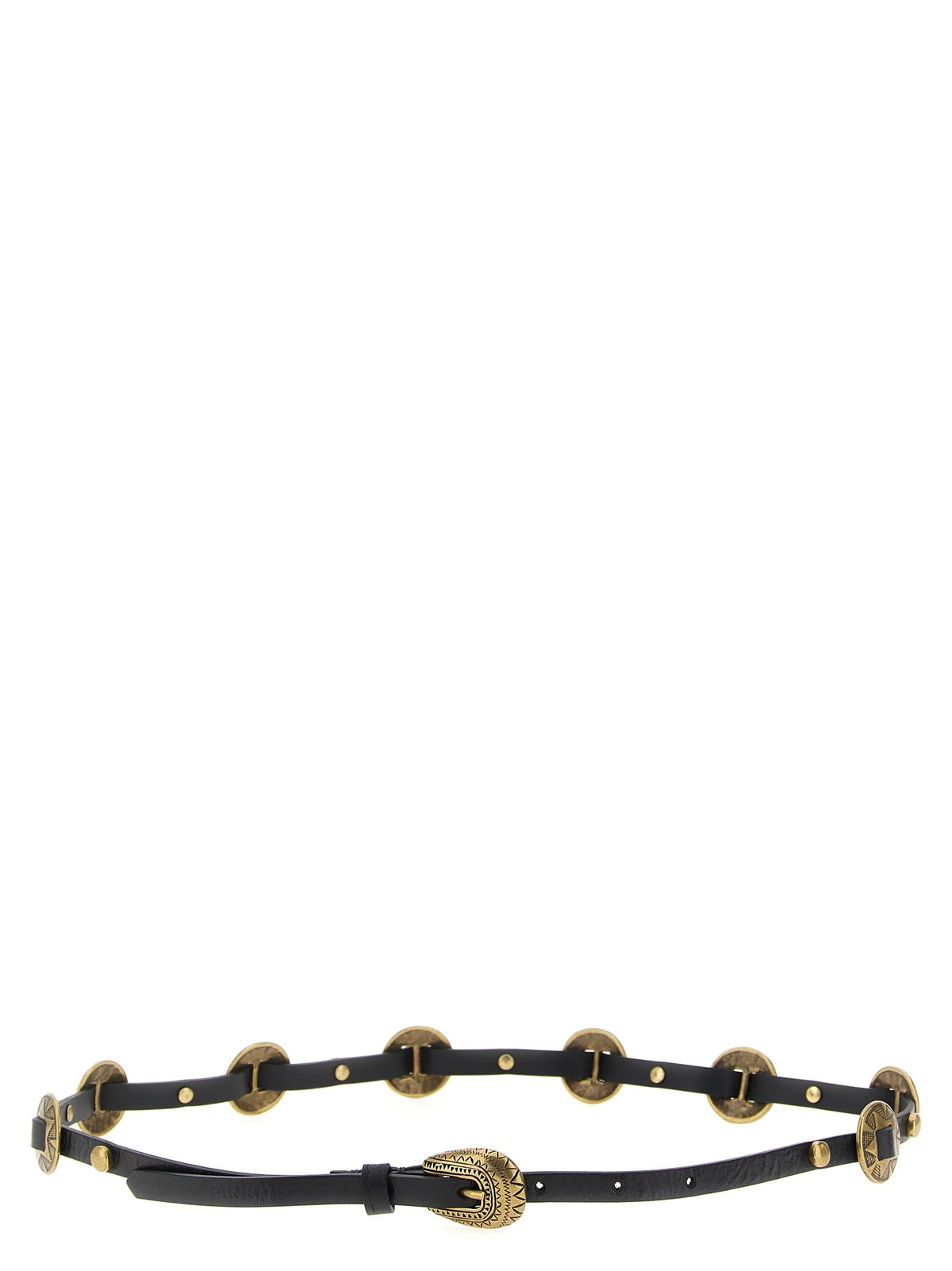Pinko Engraved Plaque Belt Black
