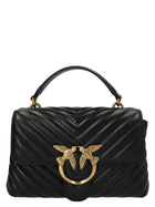 Pinko Hand Bag Big Lady Love Bag Puff Chevron Black