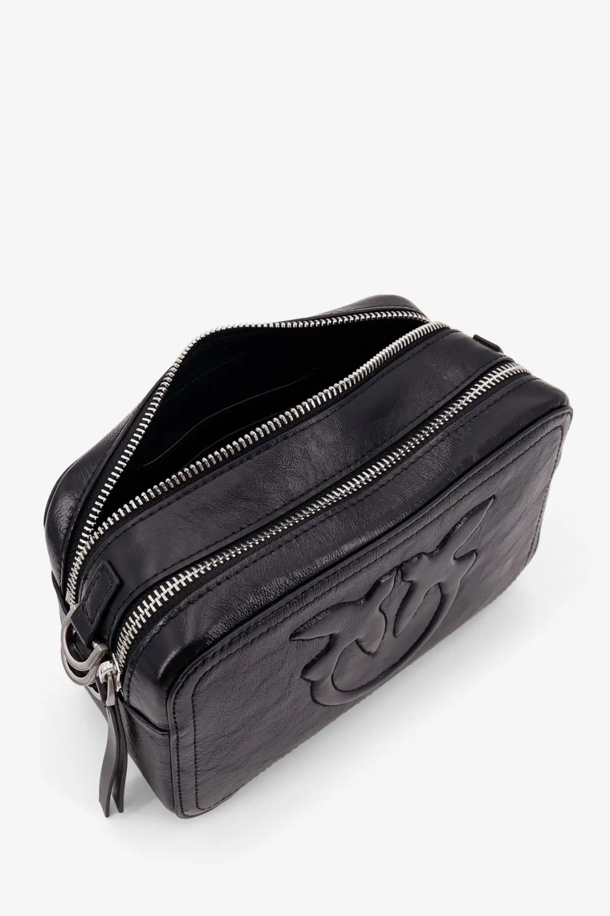 Pinko Women's Carrie Leather Shoulder Bag Black, view 4
