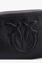 Pinko Women's Carrie Leather Shoulder Bag Black, view 5