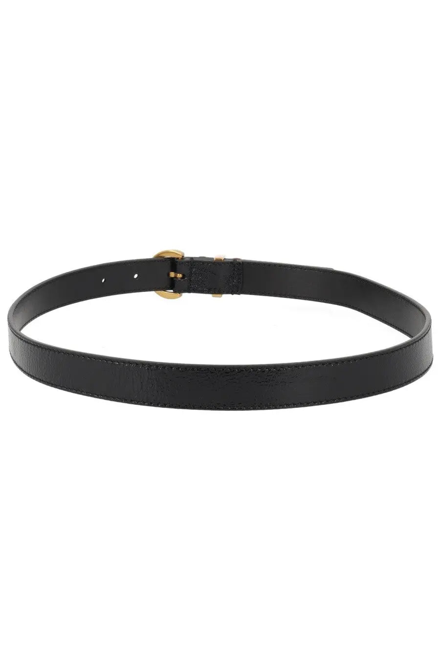 Pinko women’s black leather belt with gold toned buckle in cintura con black style