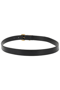 Pinko women’s black leather belt with gold toned buckle in cintura con black style