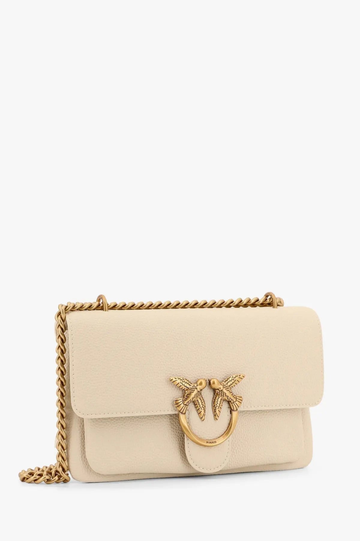 Pinko Women's Leather Shoulder Bag White, view 3