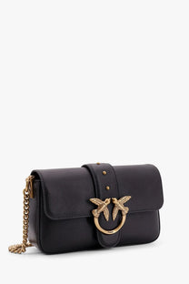 Pinko Women's Love One Mini Leather Shoulder Bag Black