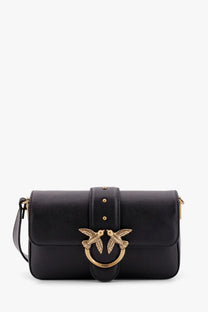 Pinko Women's Love One Mini Leather Shoulder Bag Black