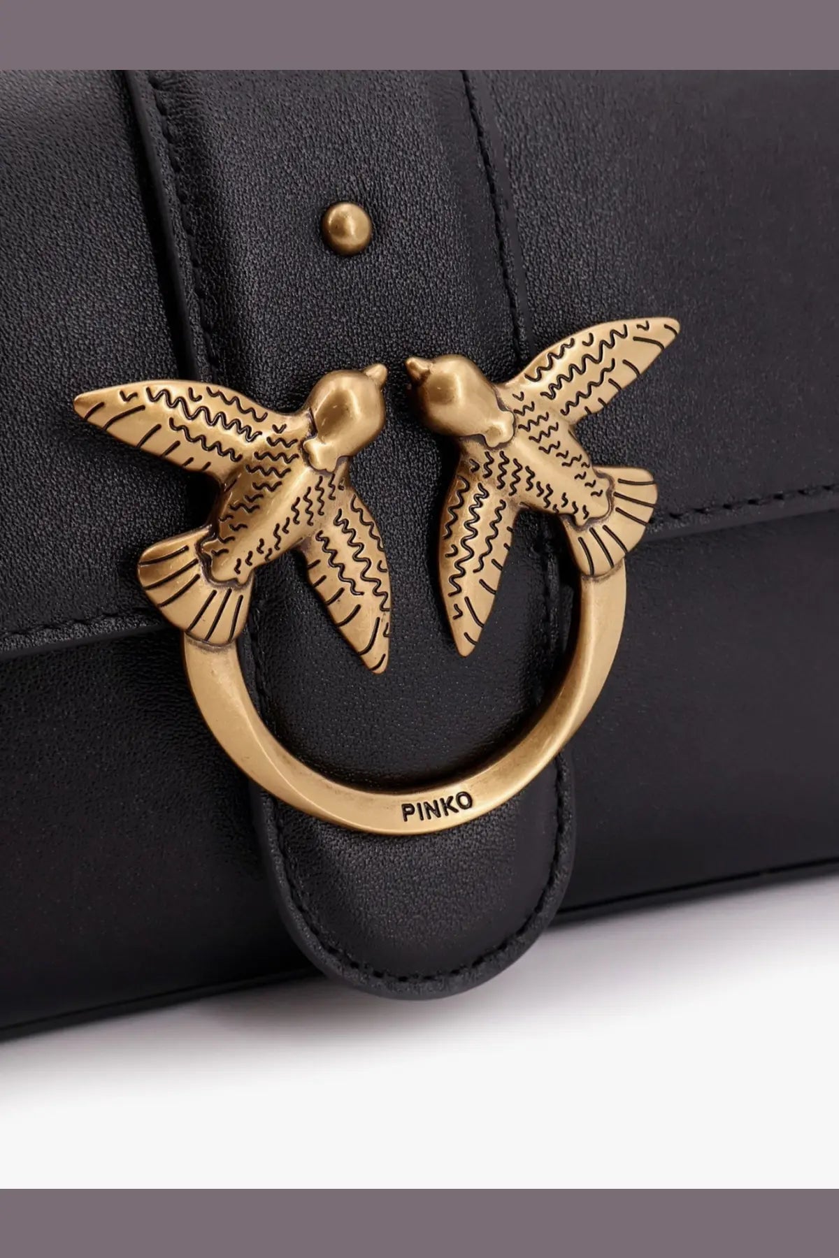 Pinko Women's Love One Mini Leather Shoulder Bag Black