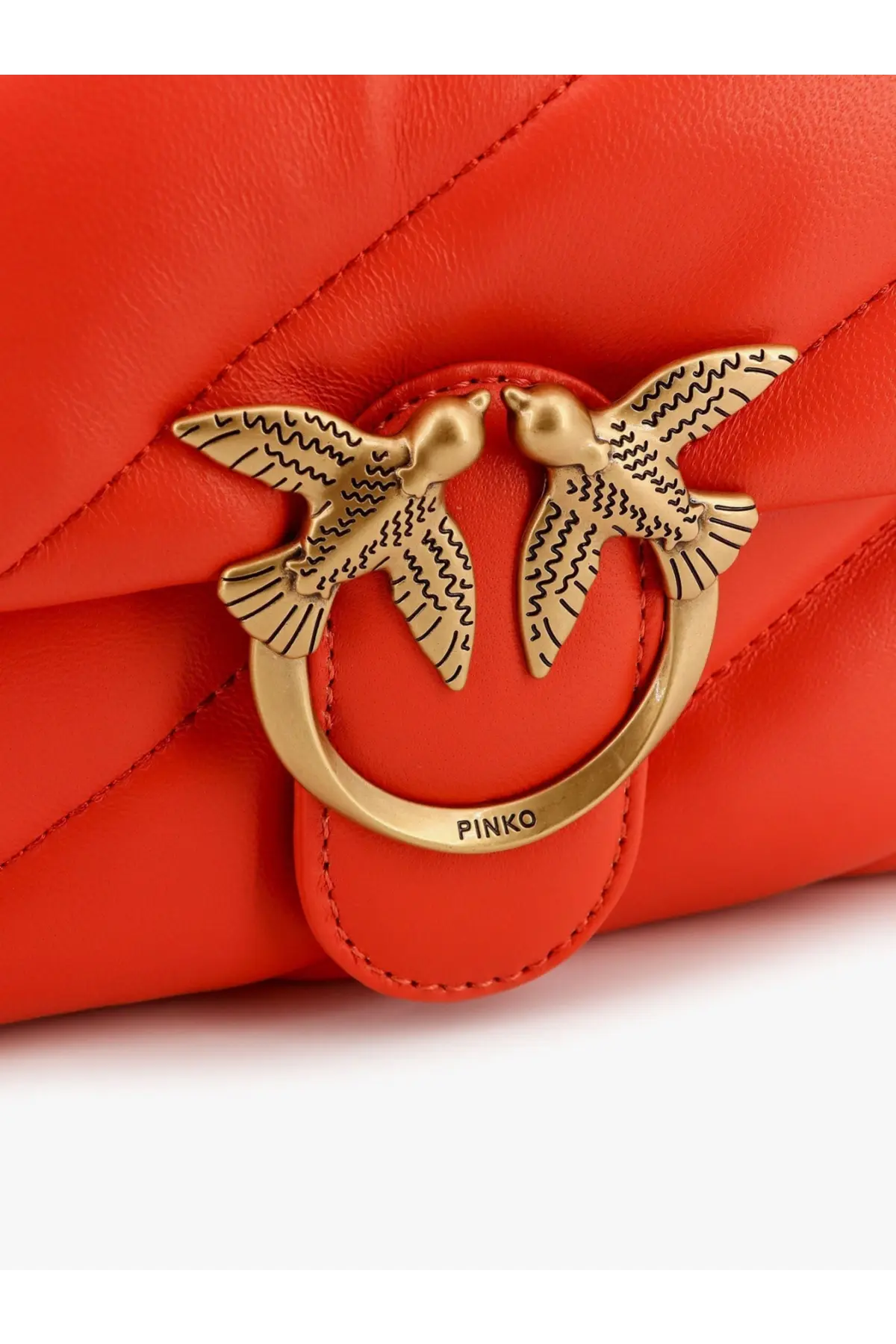 Pinko Women's Matelassé Leather Shoulder Bag Red, view 5