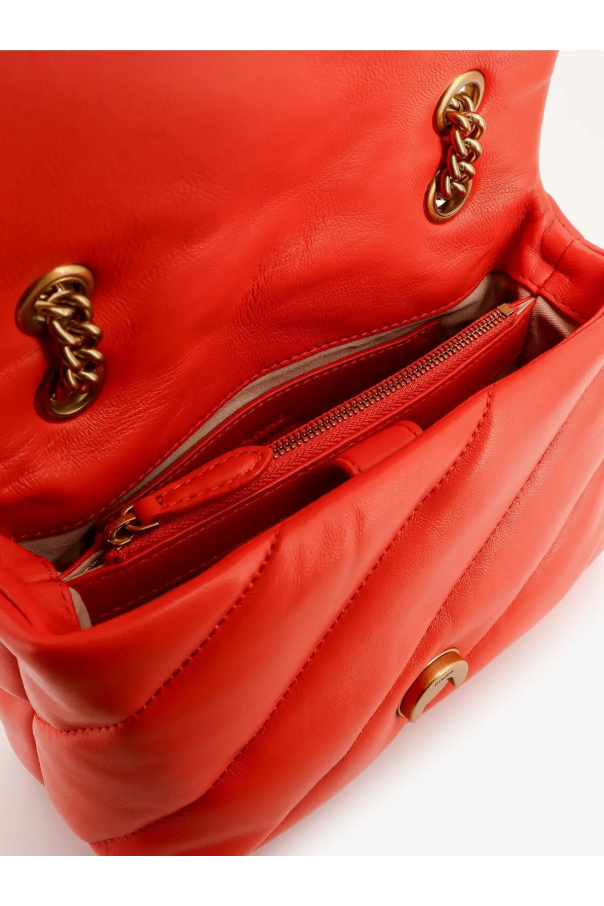 Pinko Women's Matelassé Leather Shoulder Bag Red, view 4