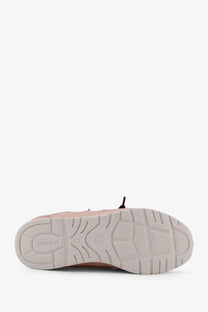 Pink leather sneaker with white rubber sole and pinko brand name embossed in Pinko women’s Yulia mesh sneakers pink