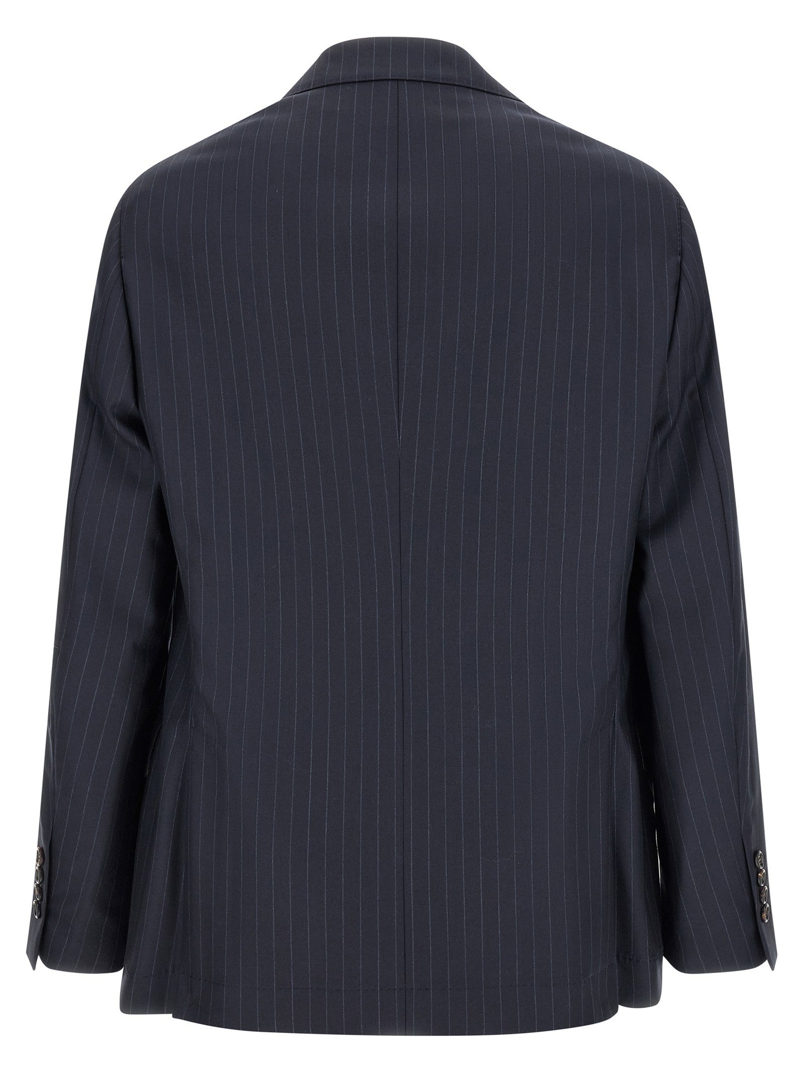 Brunello Cucinelli Pinstripe Batavia Blazer Blue