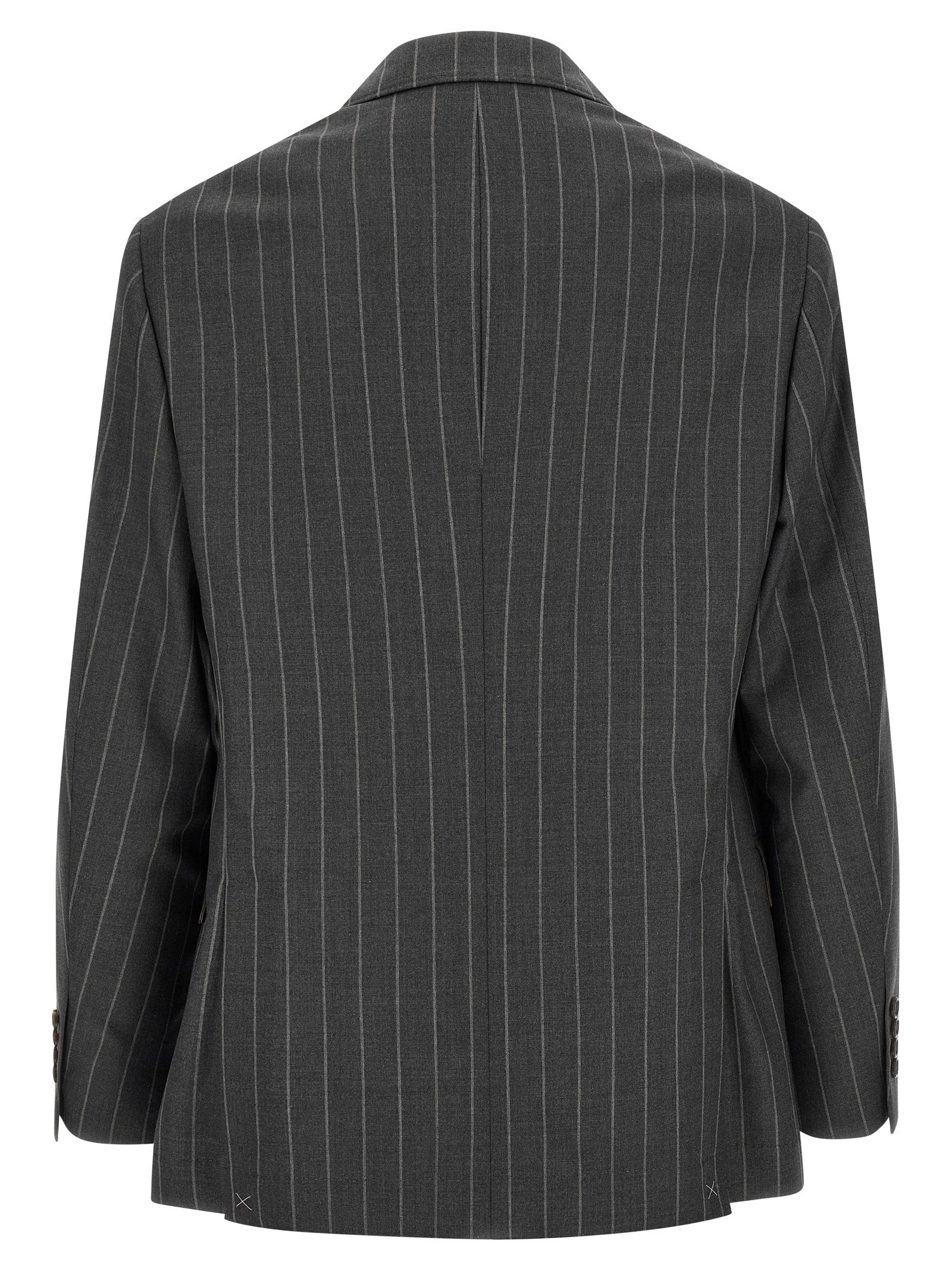 Brunello Cucinelli Pinstripe Blazer Grey