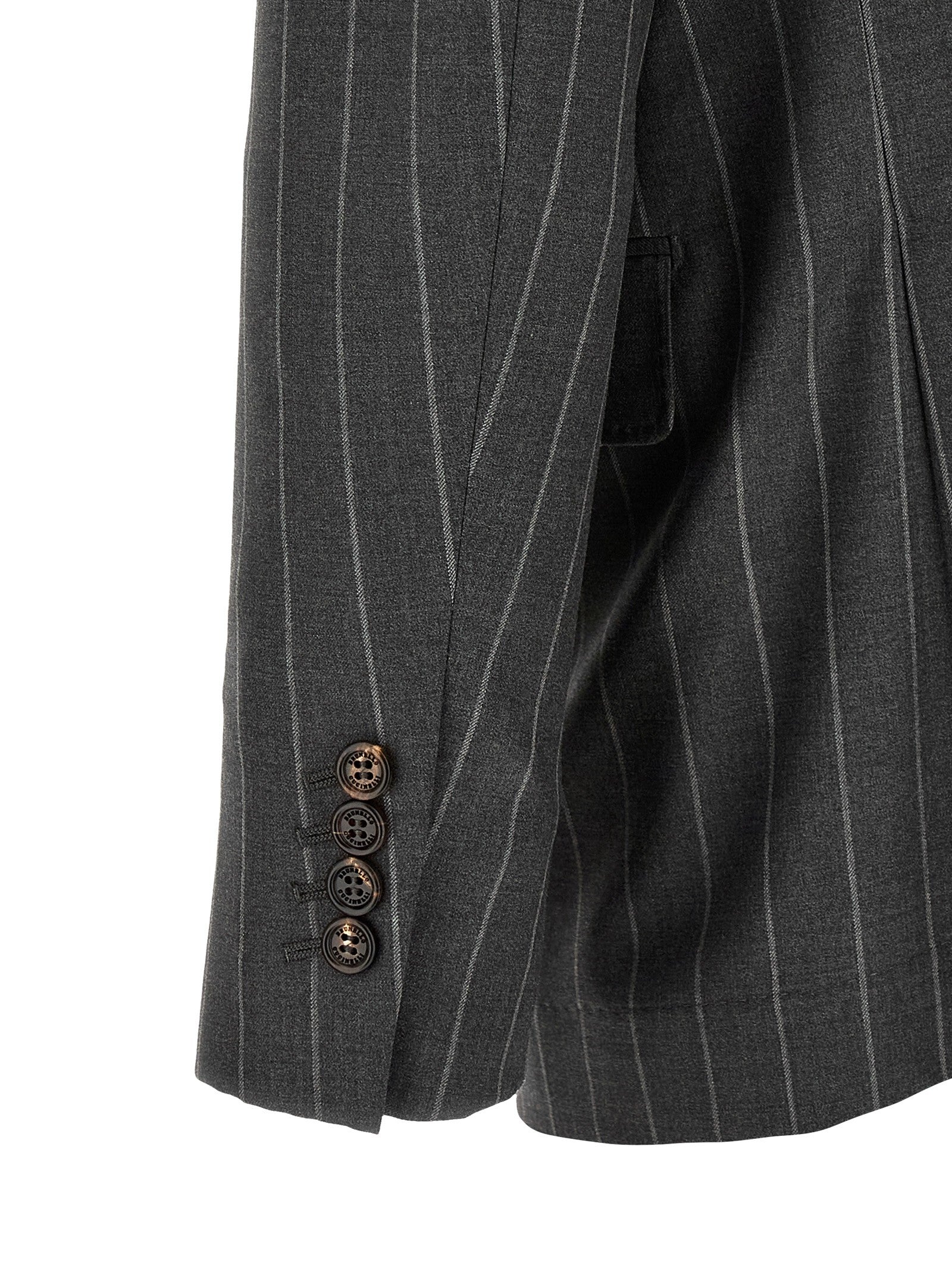 Brunello Cucinelli Pinstripe Blazer Grey