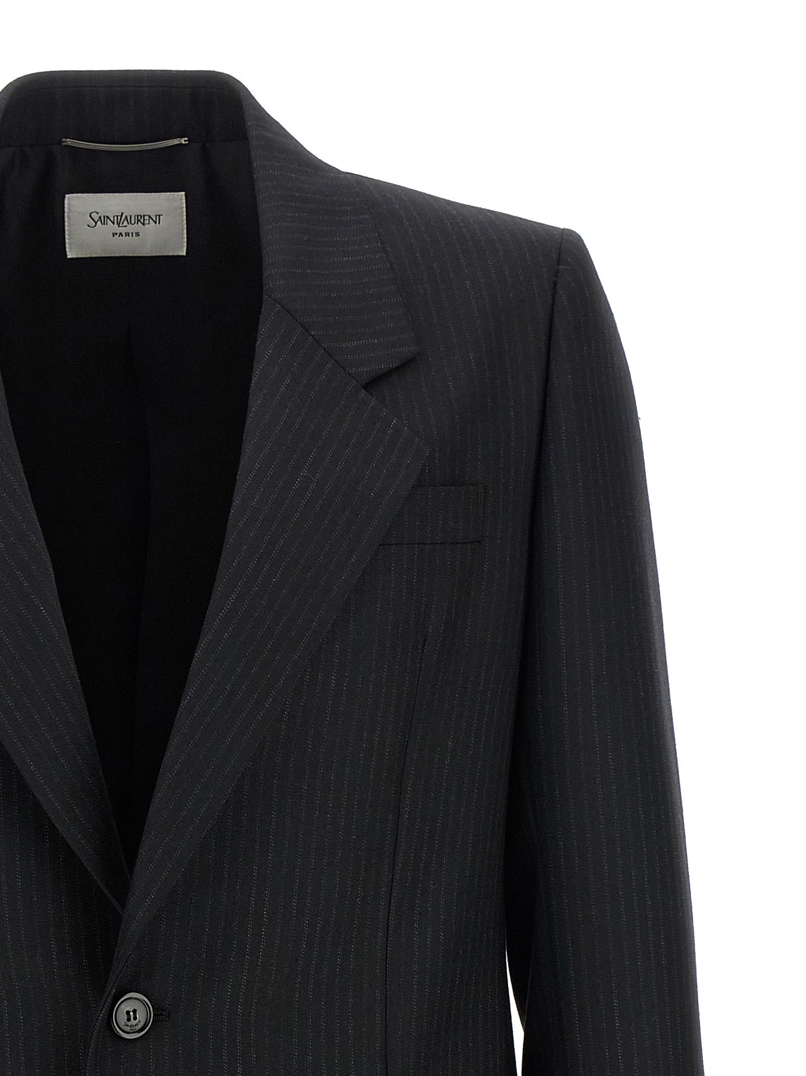 Saint Laurent Pinstripe Blazer Black