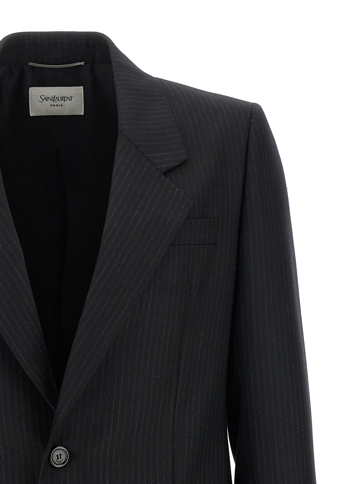 Saint Laurent Pinstripe Blazer Black, view 3