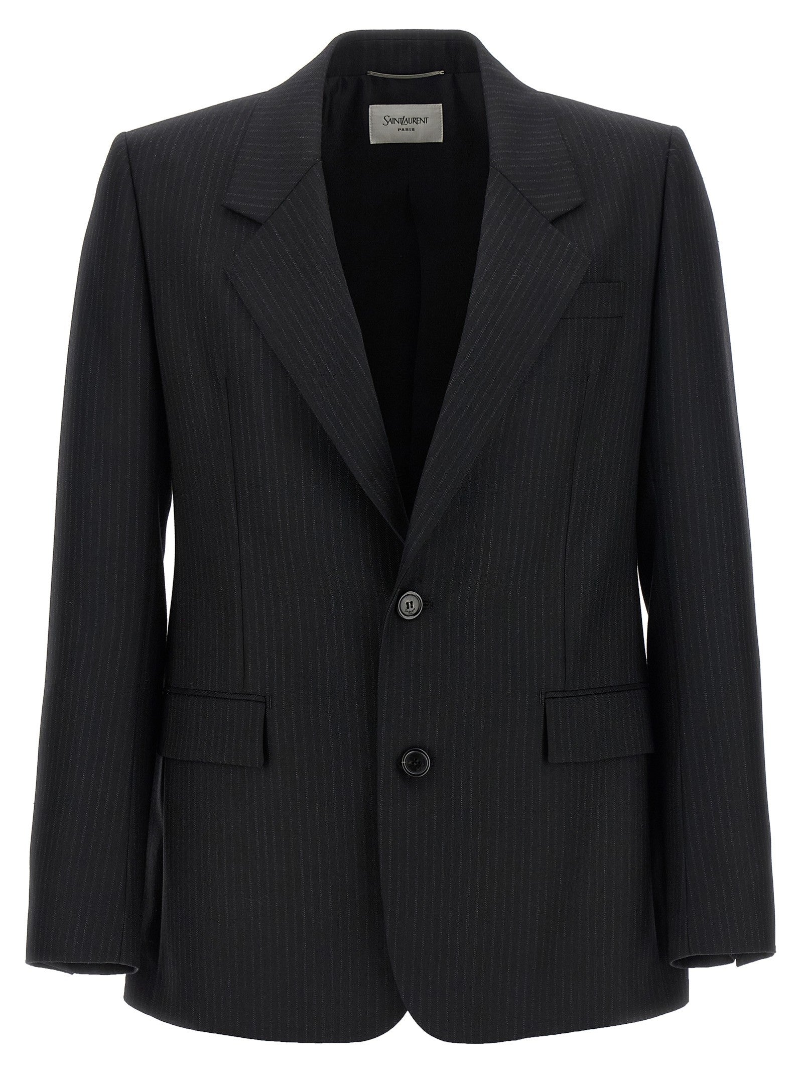 Saint Laurent Pinstripe Blazer Black