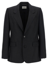 Saint Laurent Pinstripe Blazer Black