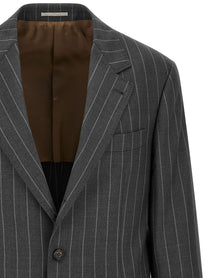 Brunello Cucinelli Pinstripe Blazer Grey