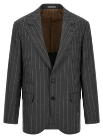 Brunello Cucinelli Pinstripe Blazer Grey