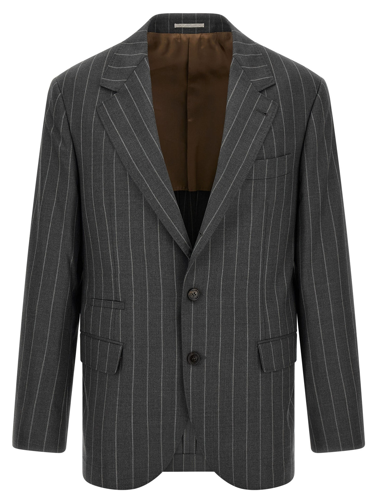Brunello Cucinelli Pinstripe Blazer Grey