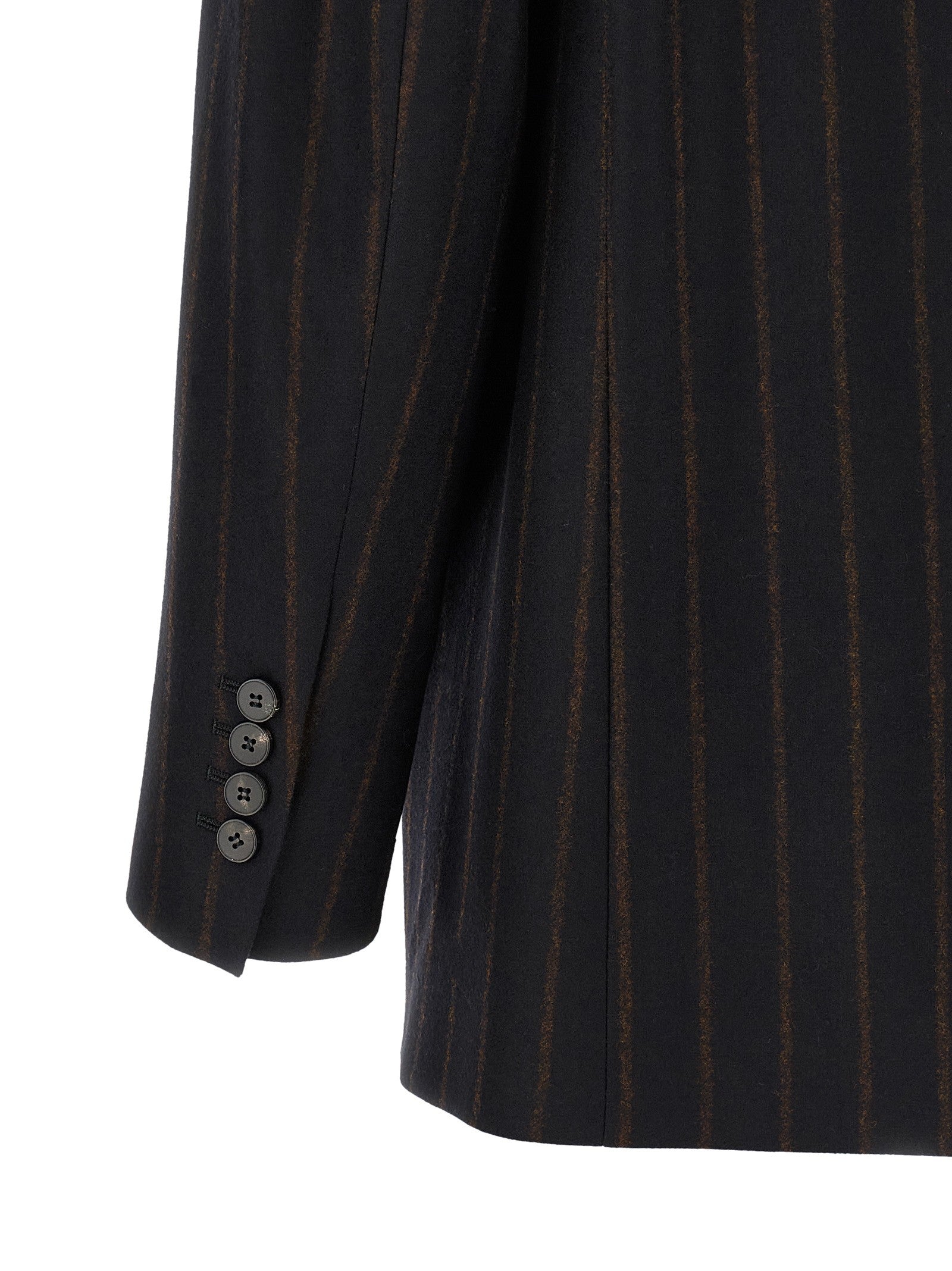 Alberto Biani Pinstripe Flannel Blazer Blue