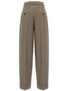Max Mara Women's Pinstripe Pants Brown, view 2