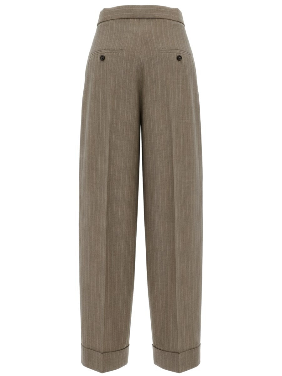 Max Mara Women's Pinstripe Pants Brown