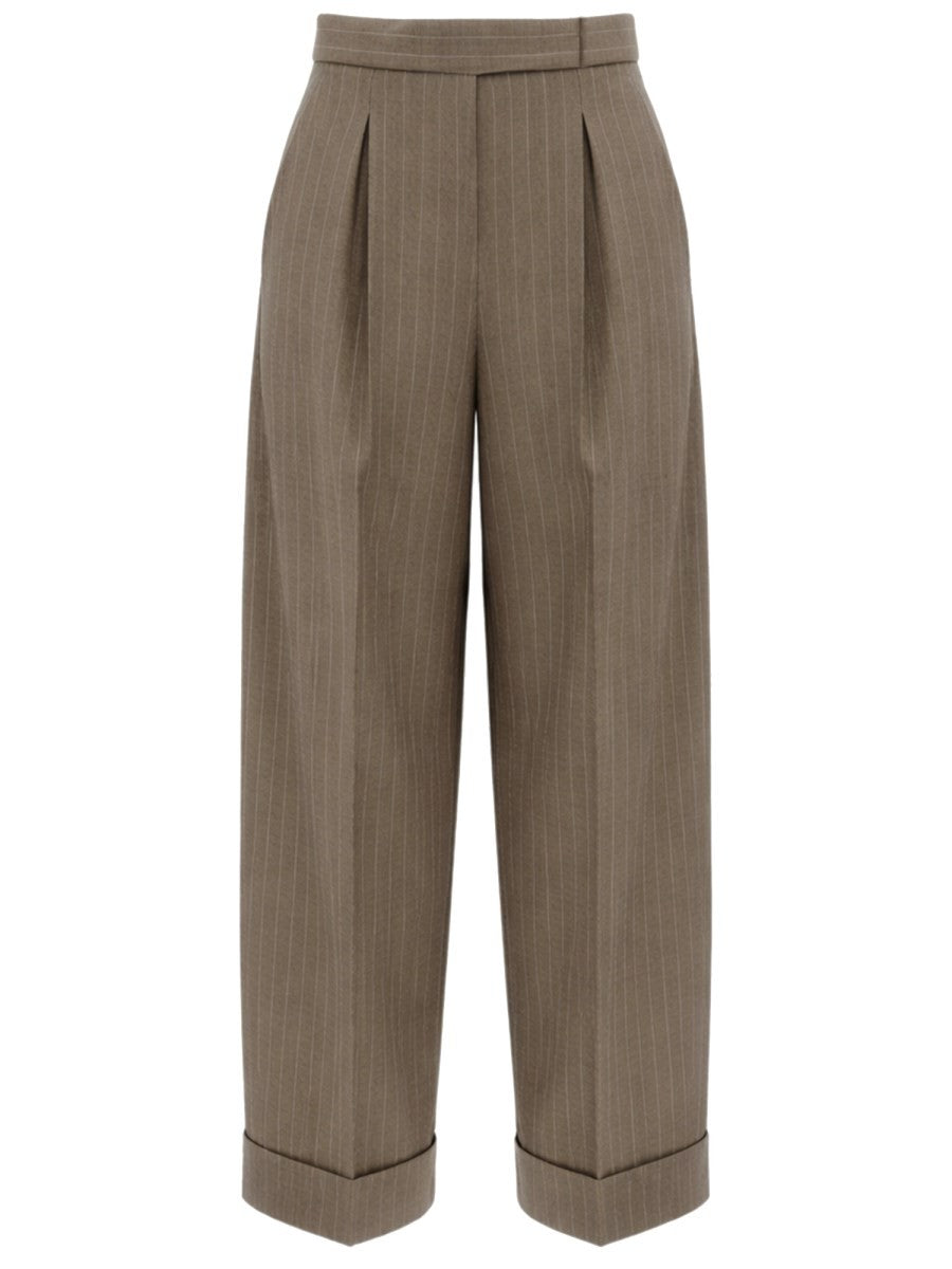 Max Mara Women's Pinstripe Pants Brown