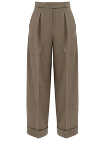 Max Mara Women's Pinstripe Pants Brown