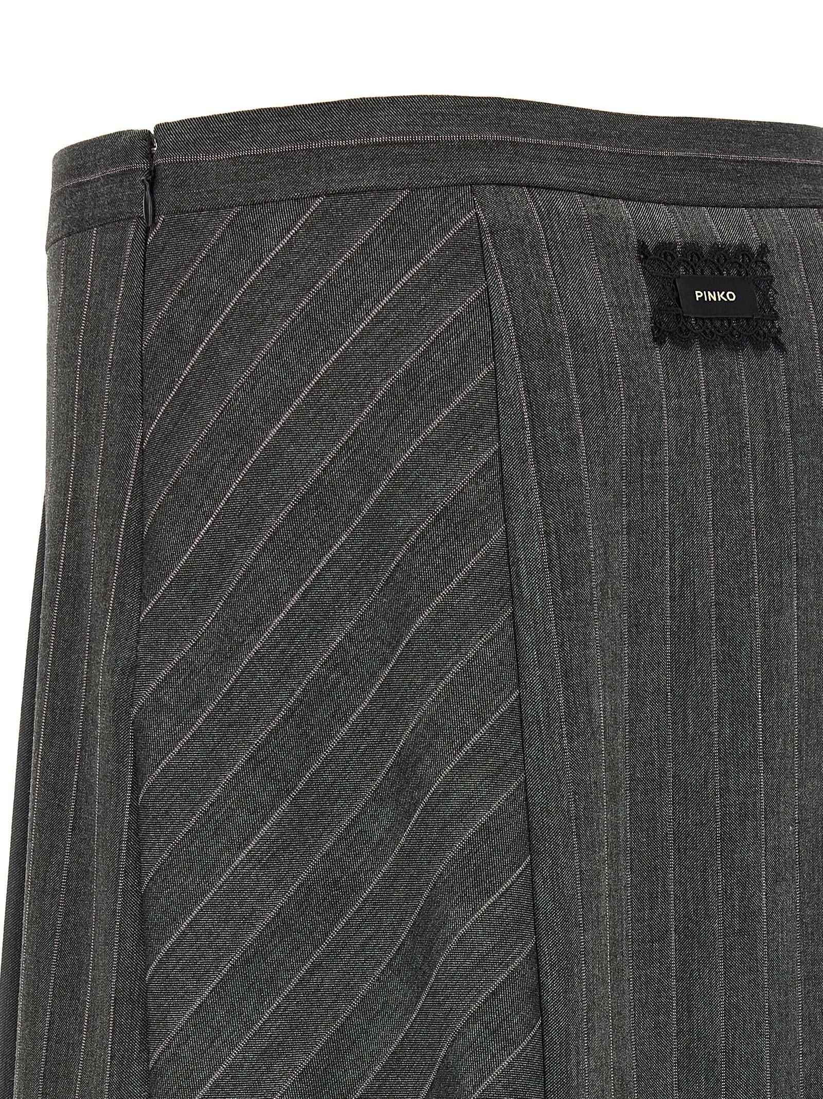 Pinko Pinstripe Skirt Grey