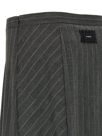 Pinko Pinstripe Skirt Grey