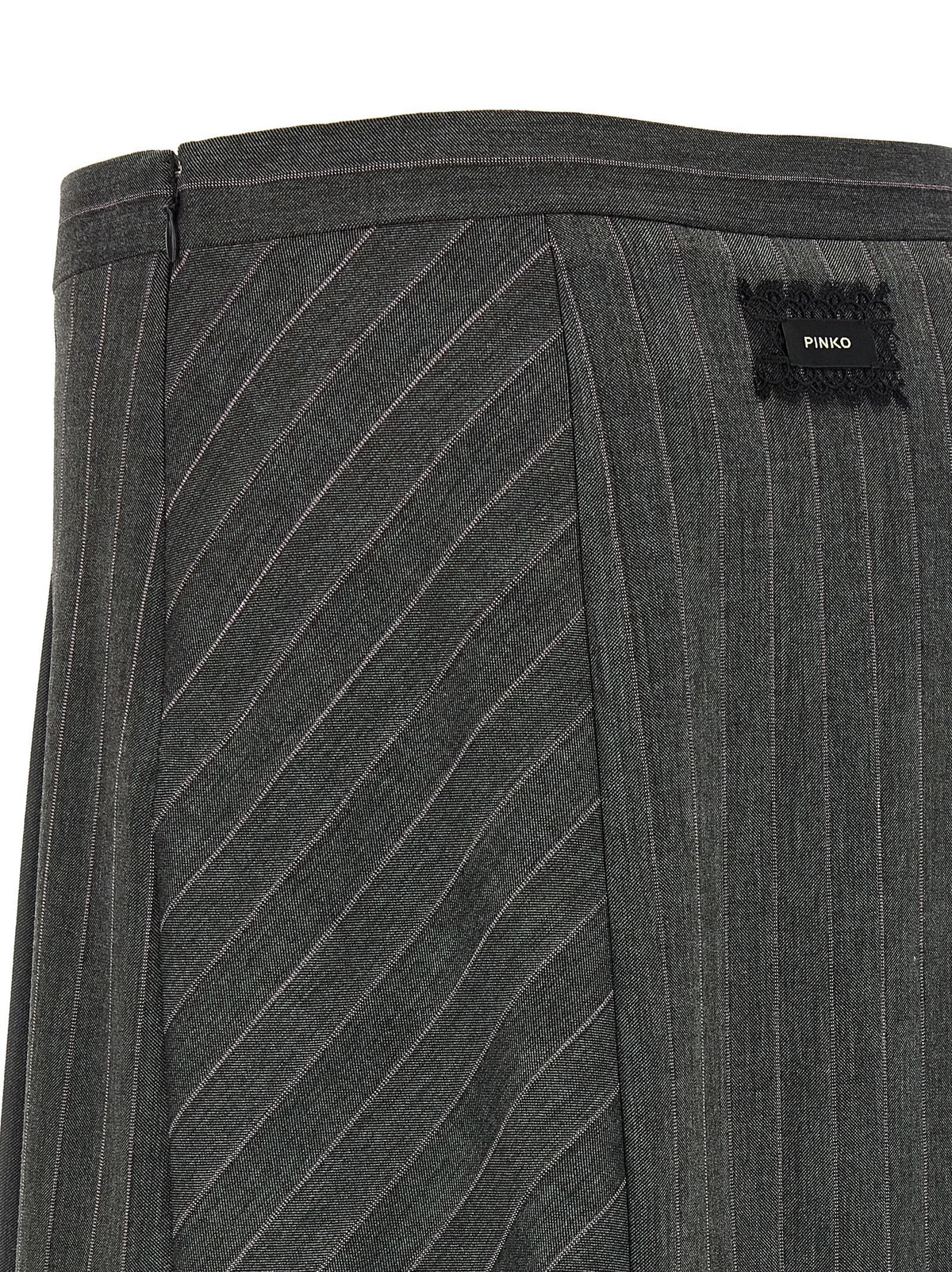 Pinko Pinstripe Skirt Grey, view 4