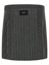 Pinko Pinstripe Skirt Grey