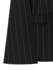 Federica Bonifaci Pinstripe Tuxedo Cape Black