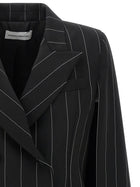 Federica Bonifaci Pinstripe Tuxedo Cape Black