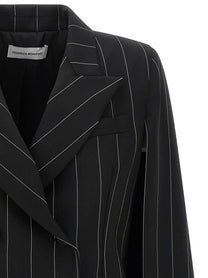 Federica Bonifaci Pinstripe Tuxedo Cape Black