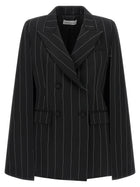 Federica Bonifaci Pinstripe Tuxedo Cape Black