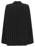 Federica Bonifaci Pinstripe Tuxedo Cape Black