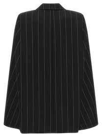 Federica Bonifaci Pinstripe Tuxedo Cape Black